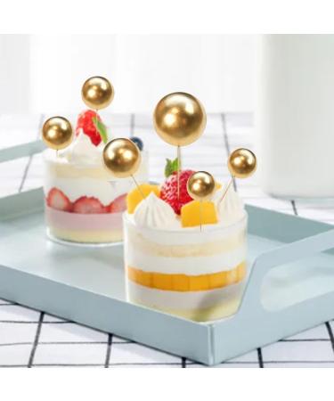 100pcs Gold Silver Balls Mini Balloons Cake Toppers for Birthday Party Wedding Decoration Supplies (4 gold) - Buy Online on GoSupps.com