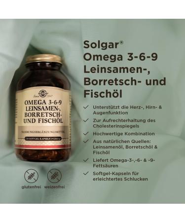 Solgar Omega 3-6-9 | Balanced Omega Fatty Acids | 120 Softgel Capsules | International Shipping Available - Buy Online on GoSupps.com