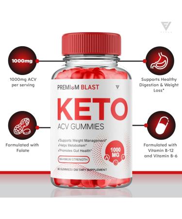 Premium Blast Keto ACV Gummies - 3 Pack Advanced Weight Loss Formula with Apple Cider Vinegar - 180 Gummies - Buy Online on GoSupps.com