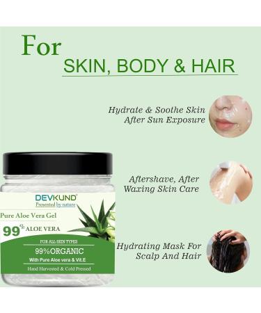 PRZX Aloe Vera Gel Raw - 100% Pure Natural Gel - Ideal for Skin Face Hair Care Moisturizer & Dark Circles 400g - Buy Online on GoSupps.com