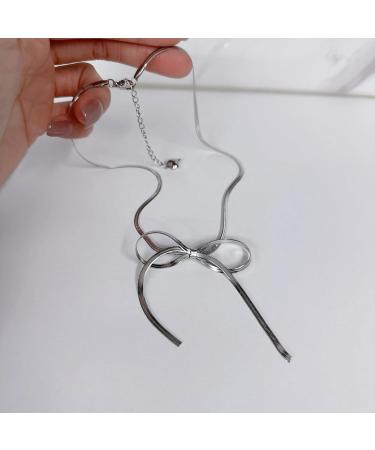 Oralgos Elegant Titanium Steel Necklace - Fashionable Loop Trailer Choker & Collarbone Chain Statement Jewelry - Buy Online on GoSupps.com