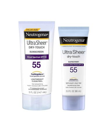 Neutrogena Ultra Sheer SPF 55 Sunscreen 8oz Bundle - Lightweight, Clean Feel - Buy Online on GoSupps.com