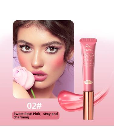 Blush Beauty Wand with Cushion Applicator - Long-Wearing Liquid Blush for Natural Dewy Finish - 02 Sweet Rose - Buy Online on GoSupps.com