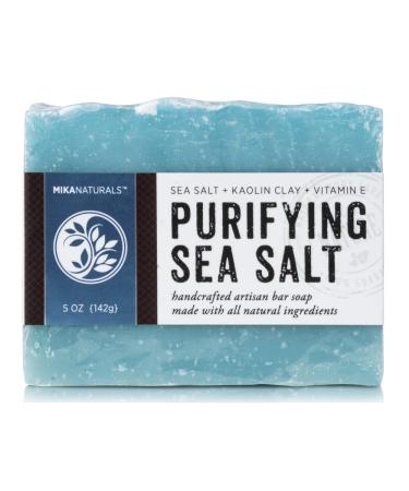 Sea Salt Cleanser with Shea Butter Kaolin Clay Vitamin E for Face Body Dry and Itchy Skin All Skin Types Palm Oil Free Handmade (5 oz.)