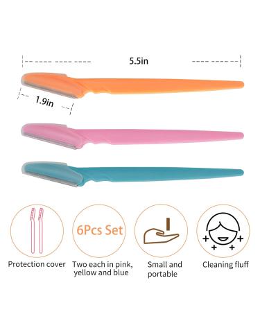 Buy Luckyopt 6-Piece Eyebrow Razor Set | Stainless Steel Multi-Functional Shaver for Women | Safe & Easy Body Hair Removal - Buy Online on GoSupps.com