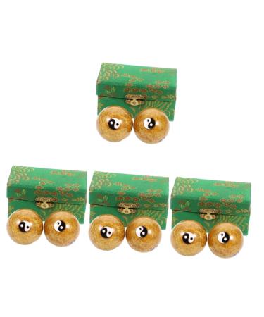 Solustre 8 STK massage globe Hand rolling balls Massage devices Stress balls for adult massage ball Hand massage balls Massager Metal Handype metal ball -box Tool fitness