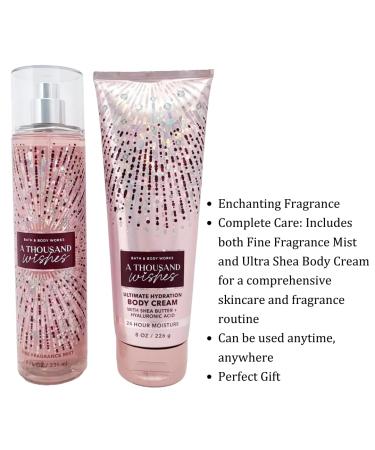 Bath & Body Works A Thousand Wishes Gift Set - Fine Fragrance Mist & Ultra Shea Body Cream | International Shipping Available - Buy Online on GoSupps.com