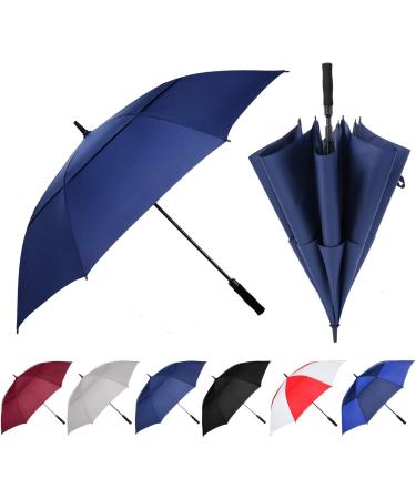 BARAIDA 62 Inch Golf Umbrella - Oversize Double Canopy Vented Windproof Waterproof Umbrella in Navy Blue - Automatic Open for Men, Women, and Family - Buy Online on GoSupps.com