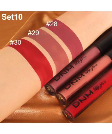 3Pcs Matte Ruby Red & Light Red Liquid Lipstick Set | Long Lasting & Waterproof Lip Gloss Gift | Matt Lipstick for Women - Set10 - Buy Online on GoSupps.com