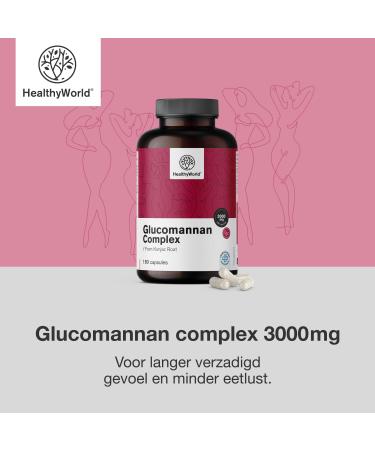 Be Healthy Group doo Glucomannan complex 3000mg From Konjac root 180 capsules Support for weight loss With added Choline Chromium Vitamin D3 and B3 GMOfree 1month supply - Buy Online on GoSupps.com