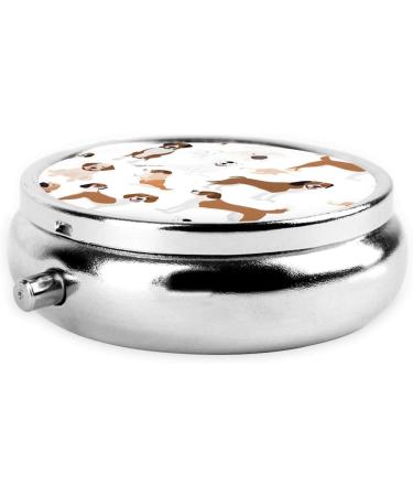 Beagle Dog Mini Round Pill Box | 3 Compartment Portable Organizer for Travel | Ideal Medicine Storage for Home & Office - Buy Online on GoSupps.com