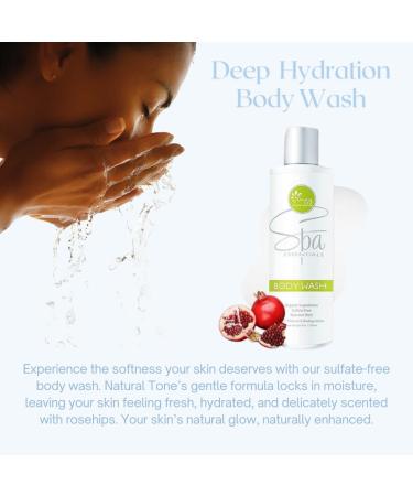 Natural Tone Organic Skincare Body Wash - Sulfate-Free Hydrating Rosehips Scent 8oz | Eco-Friendly International Shipping - Buy Online on GoSupps.com