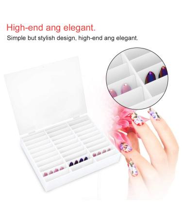 Nail Art Box - White Fake Nail Display Case & Storage Container for Nail Tips & Decoration - Buy Online on GoSupps.com