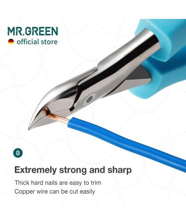 MR.GREEN Anti-Splash Toe Nail Clippers - Professional Pedicure Tool for Ingrown & Thick Nails - Blue Handle - Buy Online on GoSupps.com