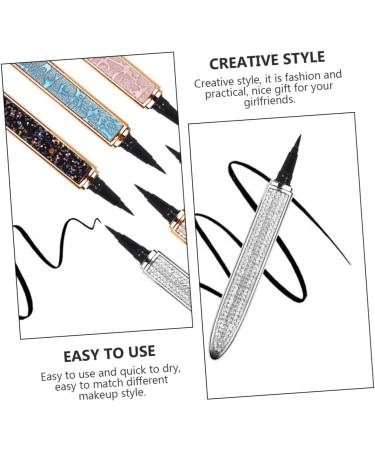 PLAFOPE 4 Pcs Diamond Eyeliner Cosmetic Pens Gold Eyeliner Professional Eyeliner Pen Rose Gold Plated Black - Buy Online on GoSupps.com