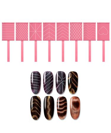 Magnet Nail Art Polish Tool Set, Cat Eye Gel Polish 3D Gel Cat Eye Plastic Tool-Suitable for DIY 3d Magnetic, Salon, Studio or Home 8 Piece 8 Pack