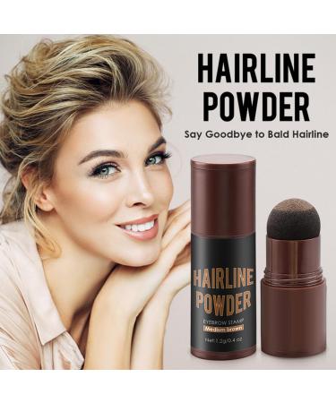 Hair Powder Hairline Powder Hair Root Touch Up Quickly Cover Hairline Eyebrows & Beard Line Thin Hair Root Dye Touch Up Windproof & Sweatproof Hairline Powder for Women & Men (Dark Brown) - Buy Online on GoSupps.com