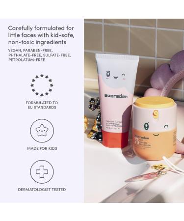 Evereden Kids Healthy Morning Duo with Headband for Girls and Baby Lip Balm: Clean & Vegan Skin Care | Cloud Face Wash SPF 20 Mineral Face Cream | Non-Toxic & Easy-to-Use - Buy Online on GoSupps.com
