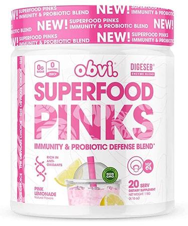 Obvi Superfood Pinks Immunity & Probiotic Blend  - Pink Lemonade - 20 Servings