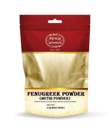 Spicy World Fenugreek Seed Powder 5 Pound Bulk Bag - Ground Methi Seeds, Natural Indian Spice 5 Pound (Pack of 1)
