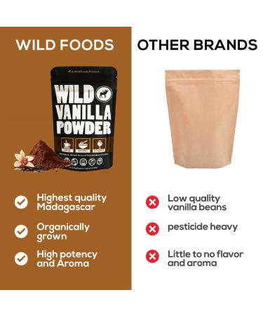 Organic Madagascar Vanilla Bean Powder - 1oz | Pure All Natural Flavor for Baking, Cooking, Coffee & Smoothies - Gluten Free, Non-GMO Superfood - Buy Online on GoSupps.com