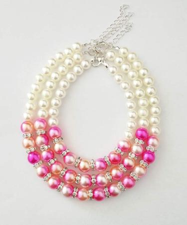 PET SHOW Pink Faux Pearl Rhinestone Necklace for Female Small Dogs and Cats - Grooming Accessories (Size M 9.8-11.8) - Buy Online on GoSupps.com