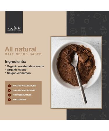MEDIDATE Coffee Alternative - Date Seeds + Cacao + Cinnamon Blend | Prebiotics & Polyphenols | Caffeine-Free (12 oz) - Buy Online on GoSupps.com