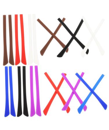 Abaodam 12 pairs of glasses hanging protection Exchange glasses holders glasses brick covers iron ends made of silicone glasses spare parts men and women short -sightedness rubber head pebbles