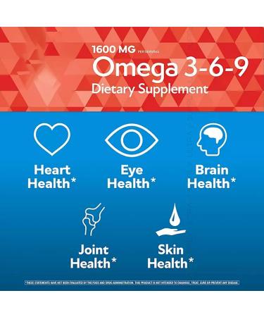 Members Mark Omega 3-6-9 Softgels 1600 mg (300 Count.) Heart Brain Joint Skin & Eye Health Essential Fatty Acids Blend - Buy Online on GoSupps.com