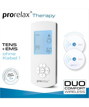 Prorelax Tens/Ems Duo Comfort Wireless | 2-in-1 Electrotherapy for Chronic Pain & Muscle Building | Extra Large Illuminated Display - Buy Online on GoSupps.com