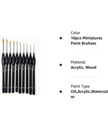 Miniature Detail Paint Brushes Set - 10pcs for Art Painting & Fine Detailing | Acrylic, Watercolor, Oil Models, Warhammer 40k - Buy Online on GoSupps.com