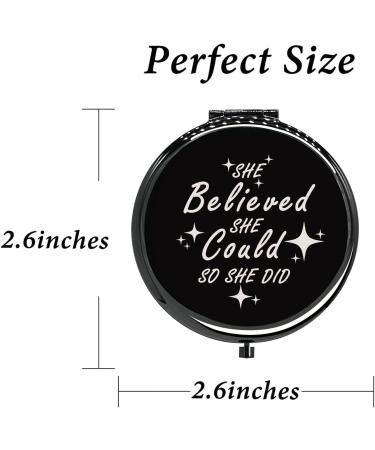 Calyders She Believed She Could Travel Compact Pocket Mirror(Black) Inspirational Gift for Friends  Sister  Daughter  Wife Teens  Colleague Neighbor Nurse Birthday Wedding Graduation Valentine's Day - Buy Online on GoSupps.com