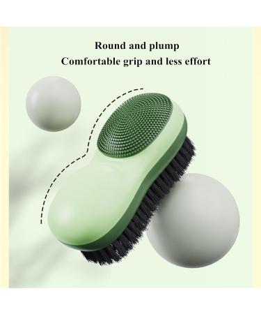 Two-Sided Laundry Stain Remover Brush | Soft Bristle for Wool Cashmere Delicate Fabrics | Easy Grip Cleaning Brush - Blue - Buy Online on GoSupps.com