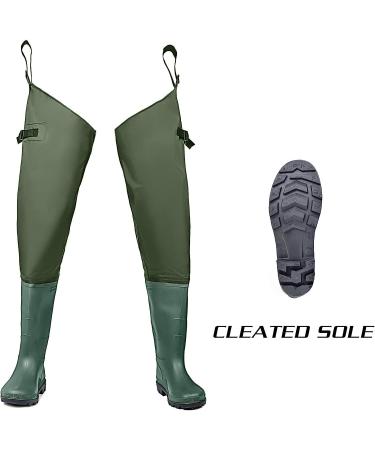 Fishingsir Waterproof Hip Waders for Men and Women - Lightweight Bootfoot Cleated Fishing Hip Wader in Brown & Green - M7/W9 - Buy Online on GoSupps.com