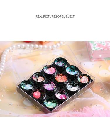12 Colors Sparkly Chrome Powder Chunky Flakes Nail Art Sequins Manicure Decoration Nail Powder Flakes - Buy Online on GoSupps.com