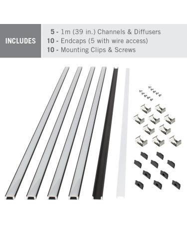 Armacost Lighting Surface Mount LED Tape Light Mounting Channel 5-Pack - Black  960056 Surface Mount Black - Buy Online on GoSupps.com