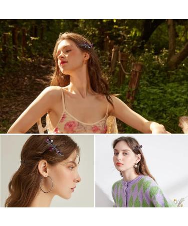 DHinkyoung Vintage Crystal Rose Hair Clip Rhinestones Rose Flower Hair Barrette Vintage Style Hair Pin for Girls Women Ladies Hair Decoration Wedding Party Gifts - Buy Online on GoSupps.com