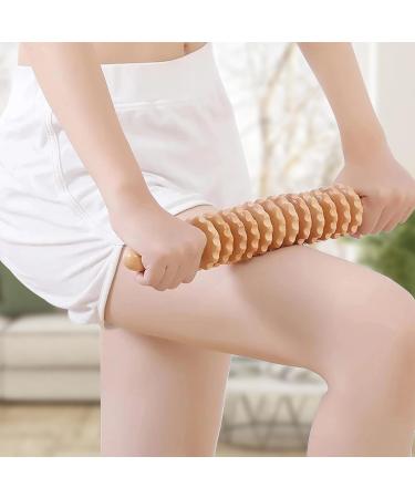 Srttr Fascienstab Wood Massage Roller - Anti-Cellulite Beech Wood Body Roller for Legs & Neck - 43 cm Fascia Relief - Buy Online on GoSupps.com