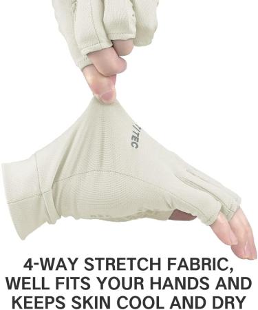 Mount Tec Unisex UPF 50+ Fingerless Gloves - Beige, Small | UV Protective Sun Glove for Outdoor Activities - Buy Online on GoSupps.com
