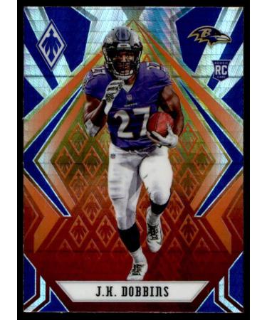 2020 Panini Phoenix Fire Burst #115 J.K. Dobbins Baltimore Ravens (Silver Prizm Refractor) NFL Football Card (RC - Rookie Card) NM-MT