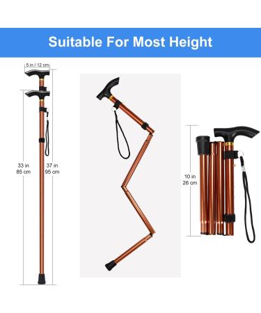 Supregear Folding Walking Stick - Adjustable & Lightweight Collapsible Walking Aid in Khaki | Ideal Travel Cane for Elderly Men & Women - Buy Online on GoSupps.com