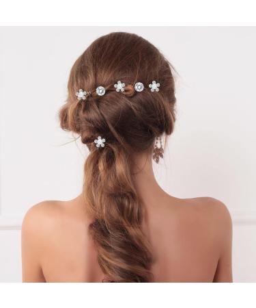 48 Piece Rhinestone Pearl Spiral Hair Pins Set for Wedding Bridal Prom Party - Buy Online on GoSupps.com