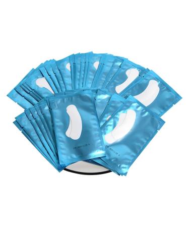 Lunamoon 50 pairs eye pads for eyelash extension eyelashes pads boat shape eye pads eyelashes Patches eyelash extension pad accessories under eye pads for eyelash extensions remain good (mini blue)