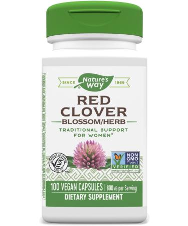 Nature's Way Red Clover Blossom/Herb 800 mg 100 Vegan Capsules - Buy Online on GoSupps.com