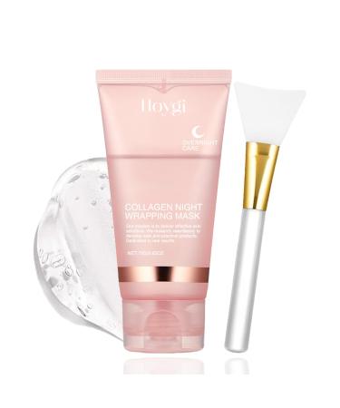 Collagen Night Wrapping Mask - Collagen Face Mask - Hydrating Face Masks Skincare - Collagen Peel Off Face Masks - Smooth & Tight - Reduce Fine Lines & Dullness - Face Masks Beauty for All Skin Types