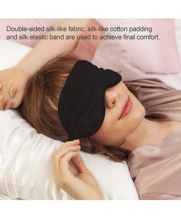 Soothing Silk Sleep Mask for Men and Women - Adjustable, Light, and Comfy Eye Shade for Travel, Yoga, and Nap - Black - Buy Online on GoSupps.com