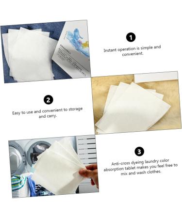 SEWOART 2 Boxes Absorbing Film Color Absorption Paper Laundry Dyeing Cloth Washing Supplies Colour Grabber Washing Paper for Clothes White Washed Non-woven Fabric Catcher - Buy Online on GoSupps.com