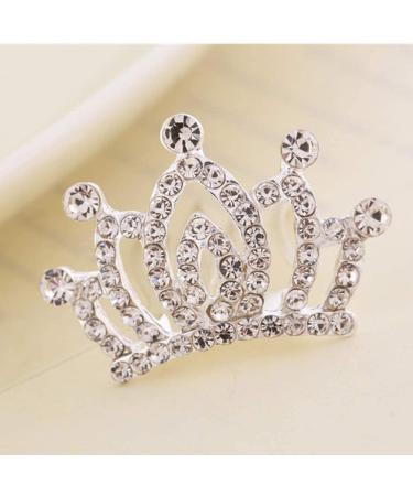 Kids Princess Crown Rhinestone Tiara Hair Comb Set - Sparkling Crystal Hair Clips for Girls, Teens, Toddlers - 2 Pcs Mini Decorations - Buy Online on GoSupps.com