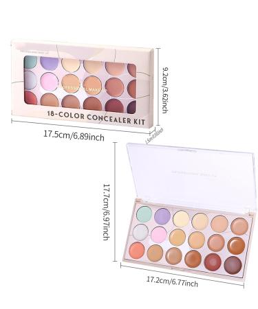 G n rique 18 Color Concealer Palette Full Coverage Waterproof Blendable Cream Formula Multiuse for Contouring Color Correcting Skin Tone Balancing Daily and Professional Makeup 20g - Buy Online on GoSupps.com