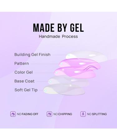 BTArtbox Almond Press On Nails - White French Tip with Gold Foil | Short Glue On Nails - 16 Sizes 30 Nail Kit - Perfect Summer Gift - Buy Online on GoSupps.com